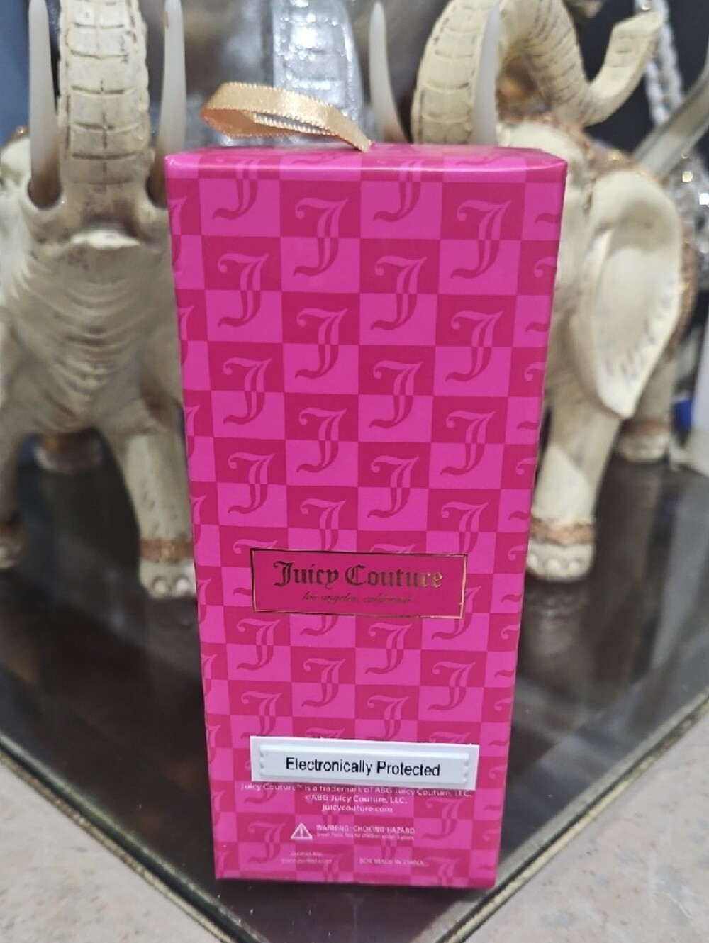 NIB! Juicy Couture Pink Crystal Crowned Bear Keychain/ Bag Charm - Picture 6 of 6